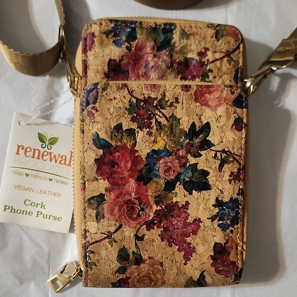 Floral Cork Phone Purse - Picture 2 of 14